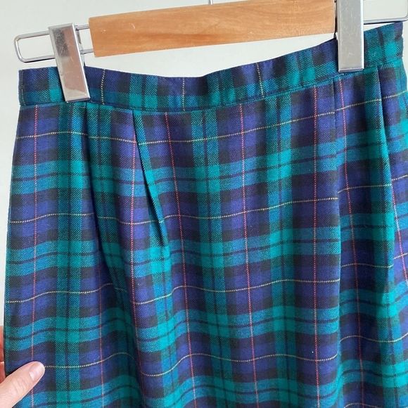 Vintage Plaid Wool Blend Skirt - Picture 5 of 12